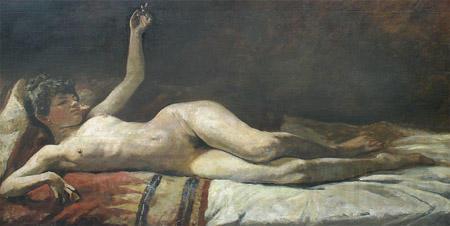 Lovis Corinth Ruhender weiblicher Akt Spain oil painting art